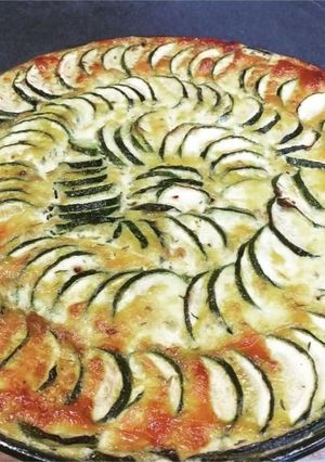 Une photo de Tarte courgettes,tomates