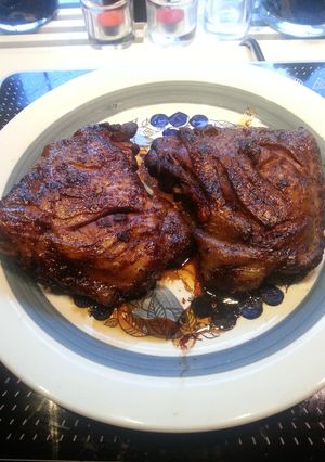A picture of Baked Spicy-honey-garlic chicken.