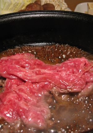 A picture of Sukiyaki (Kansai-Style Warishita Sauce).