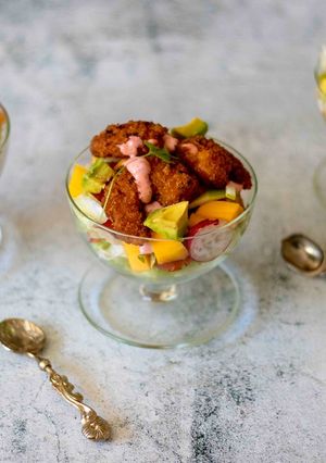 A picture of Prawns cocktail with a twist 🍤🍸.