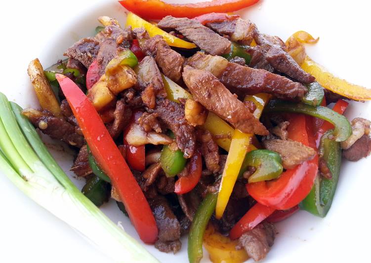 Simple Way to Prepare Super Quick Homemade Teriyaki Lamb With Bell Pepper