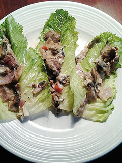 A picture of Cheese Steak Lettece Wraps.