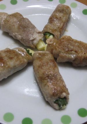 A picture of Wrapped Pork with Cheese.