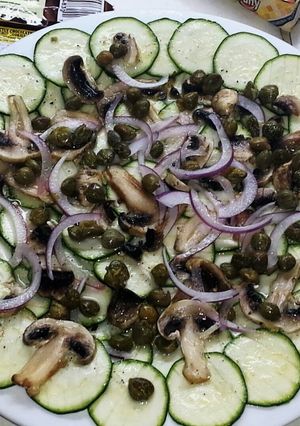 A picture of Zucchini Carpaccio.
