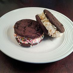 Brownie Cookie Ice Cream Sandwiches A picture of Brownie Cookie Ice Cream Sandwiches.