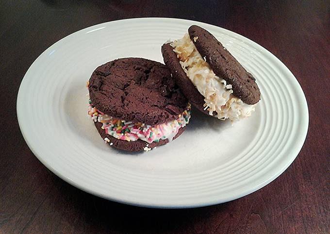 Brownie Cookie Ice Cream Sandwiches