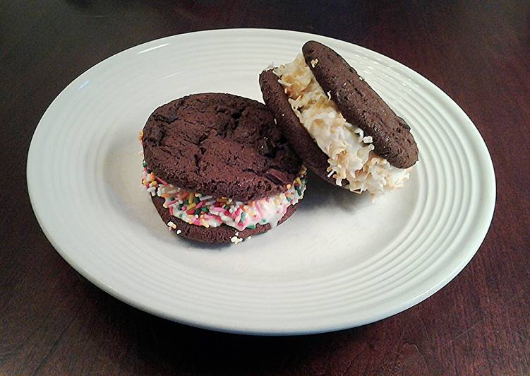 Brownie Cookie Ice Cream Sandwiches