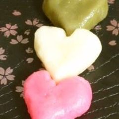 Easy and Lovely Chewy Tender Heart-Shaped Dango (Dumplings) A picture of Easy and Lovely Chewy Tender Heart-Shaped Dango (Dumplings).