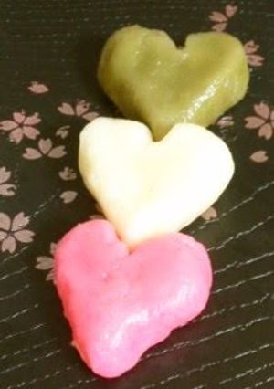 A picture of Easy and Lovely Chewy Tender Heart-Shaped Dango (Dumplings).