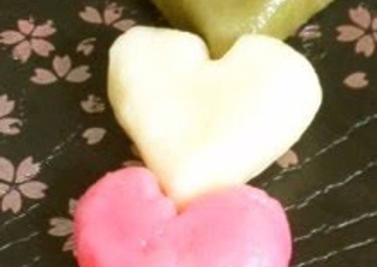 Recipe of Super Quick Homemade Easy and Lovely Chewy Tender Heart-Shaped Dango (Dumplings)