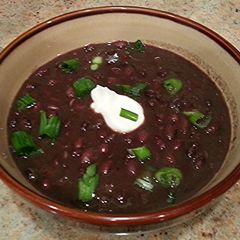A picture of Veggie Black Bean Soup.