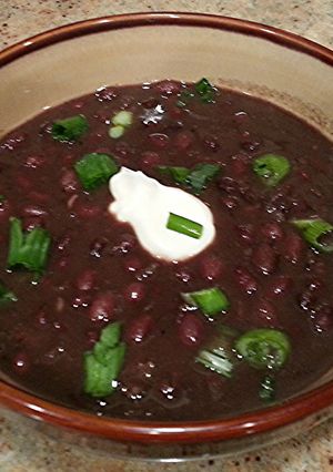 A picture of Veggie Black Bean Soup.