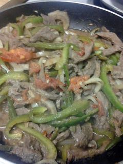 A picture of Beef Fajitas.