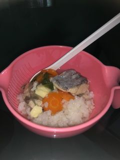 Foto resep Nasi tim ikan tenggiri tofu wortel MPASI 10+