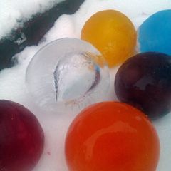 A picture of Vickys Ice Ball Marbles.