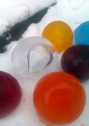 A picture of Vickys Ice Ball Marbles.