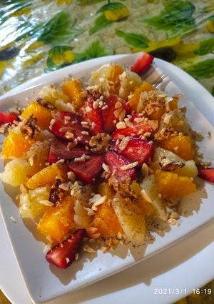 Une photo de Salade des agrumes et fraises