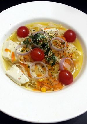 A picture of Tofu And Carrot Noodle Soup.