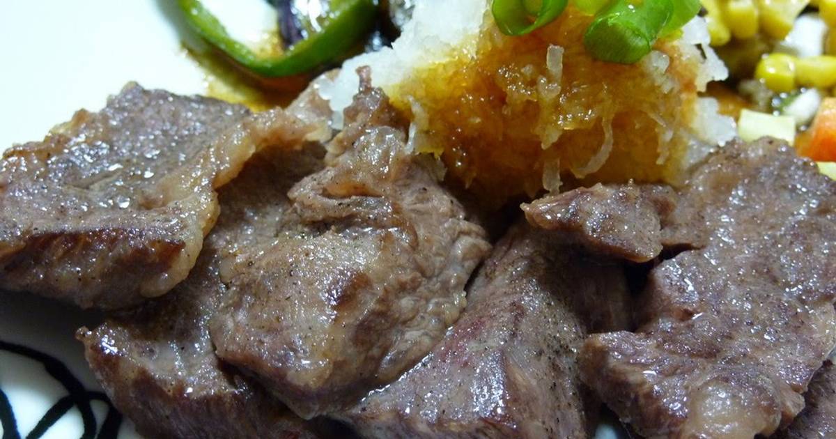 Grated Garlic and Soy Sauce over Beef Steak Recipe by cookpad.japan