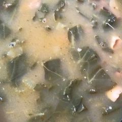 A picture of Black-Eye Pea and Collard Greens Soup.