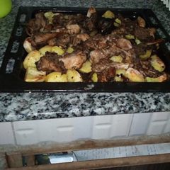A picture of Roast Rabbit meat.