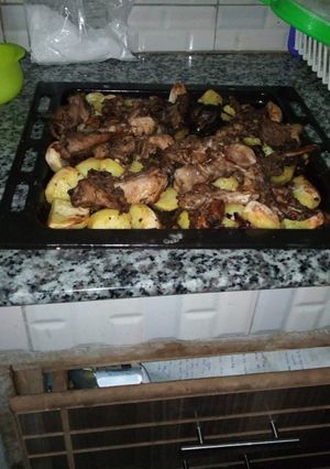 A picture of Roast Rabbit meat.