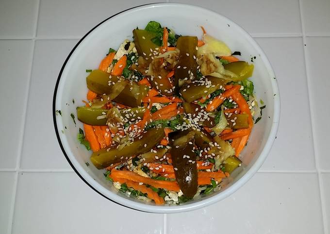 Recipe of Quick Veggie/Tofu Salad (Lactose Intollerant Friendly/Treenut Allergy Safe)