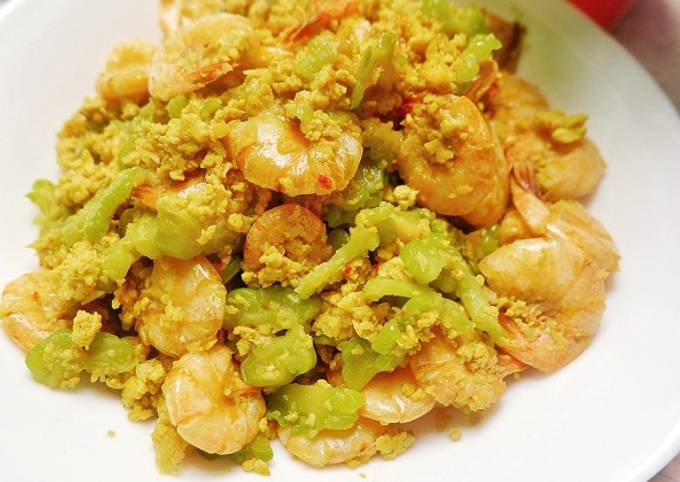 Resep termudah memasak Tumis Pare telur udang  lezat
