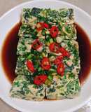 Trứng hấp cải bó xôi