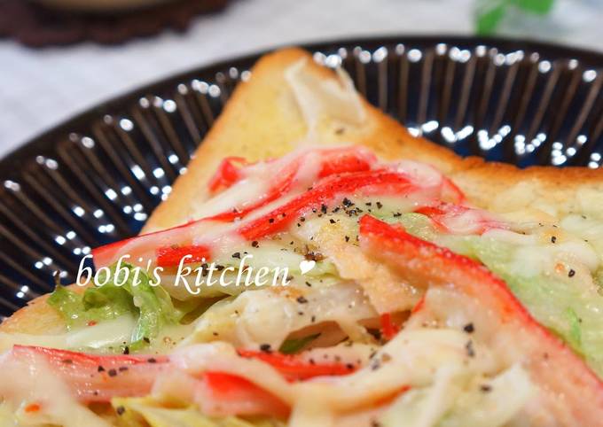 Steps to Prepare Super Quick Homemade Crab Stick Lettuce Toast with Sweet Chili Mayonnaise