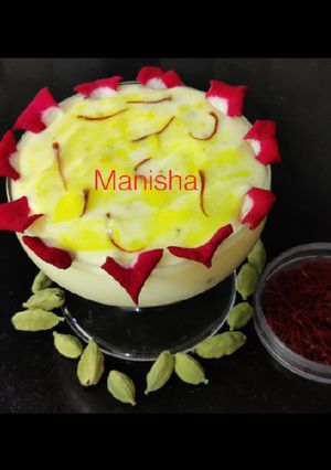 A picture of Keshar Shrikhand.