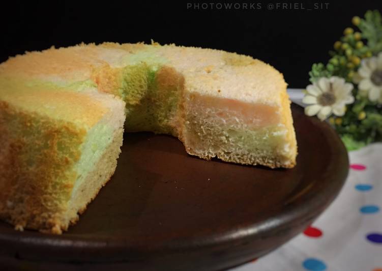 Langkah memasak Rainbow Angel Cake 👼 🎂 Anti Gagal