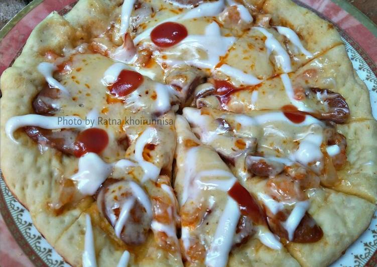 Bagaimana Menyiapkan #1 Pizza sosis udang teflon Anti Gagal