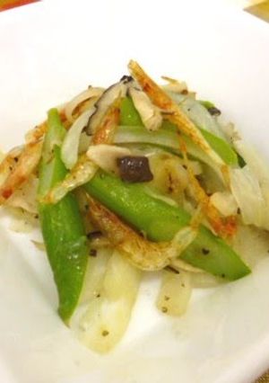 A picture of Fragrant Sauteed Sakura Shrimp and Vegetables.