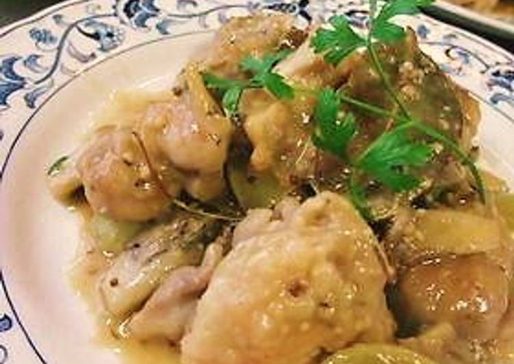 Chicken and Green Grapes in White Wine