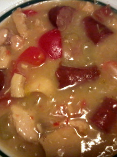 A picture of Chicken and Turkey Sausage Gumbo.