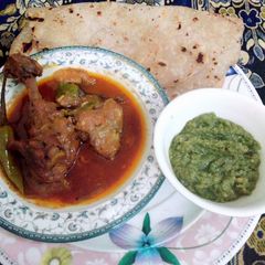 A picture of Achari chicken.