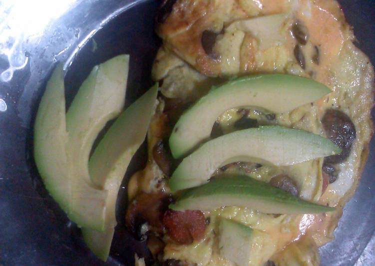 How to Make Any-night-of-the-week mushroom cheese jalapenos de vinagre and avacado omelet
