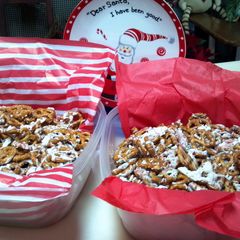 A picture of Becky's easy Holiday pretzels.