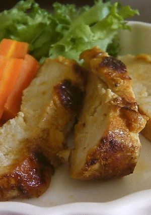 A picture of Chicken Breast Marinated in Salt, Yogurt, and Miso.