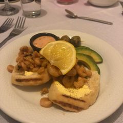 A picture of Spicy prawns on ciabatta.