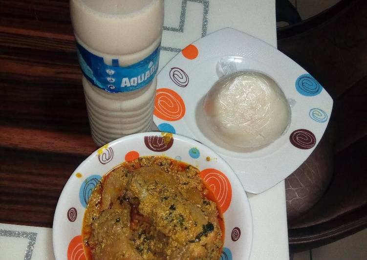 Tasty Pounded yam and egusi soup