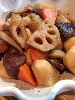 A picture of Grandma-Style Chikuzen-ni with Chikuwa For New Years.