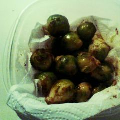 A picture of Buttery Bacon Brussel Sprouts.