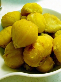 A picture of Peeling Chestnuts Using a Pressure Cooker.