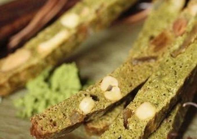 Recipe of Favorite Matcha Biscotti using Homemade Sourdough Starter