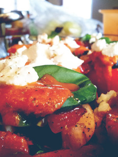 A picture of Stuffed bell peppers.