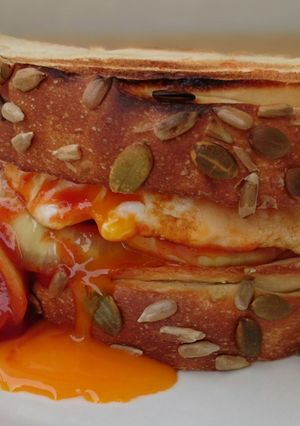 A picture of Sweet And Sour Egg Sandwich.
