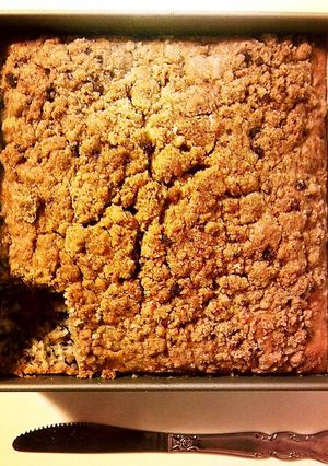 A picture of Moist Crumble Cake without Butter or Dairy.