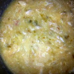 A picture of green chile chicken soup.